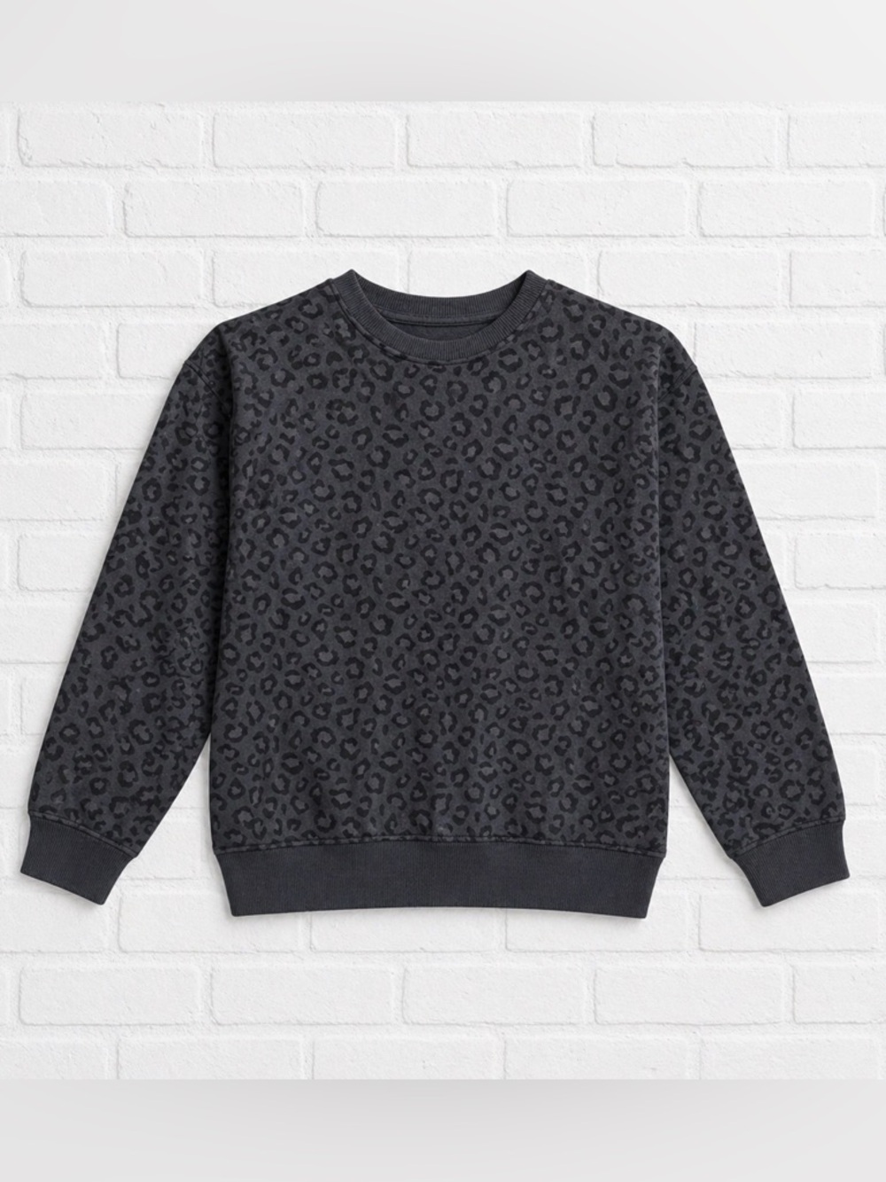 Zara girls Leopard Crew neck cozy sweatshirt size 9-10